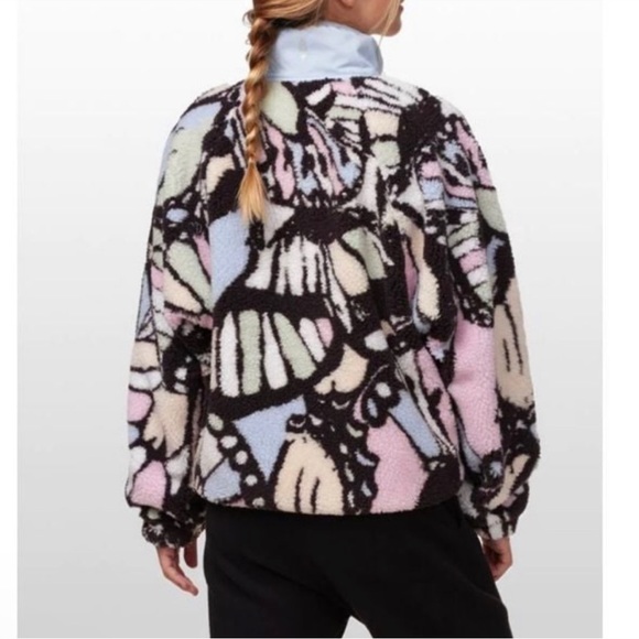 Free People Movement Hit The Slopes Printed Fleece Jacket Butterfly Print - Picture 3 of 10